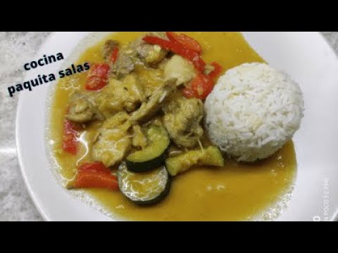 POLLO AL CURRY CON LECHE DE COCO Y ARROZ BASMATI con thermomix/COCINA FACIL/COCINA PAQUITA SALAS