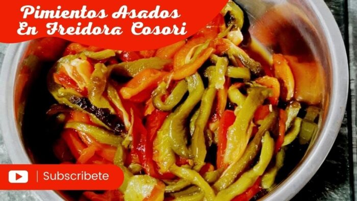 Pimientos asados freidora de aire cosori