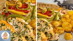 RECETAS CON FREIDORA DE AIRE  SALMON  🦈 EN PAPILLOTE CON PATATAS FRANCESAS 👩🏻‍🍳👍👏😋!!