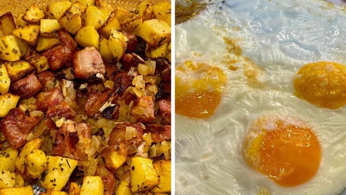 RECETAS Con FREIDORA de AIRE COSTILLAS Adobadas con PATATAS 🥔 AJO 🧄 y PEREJIL 🌿 y HUEVOS 🍳 FRITOS!!🤤