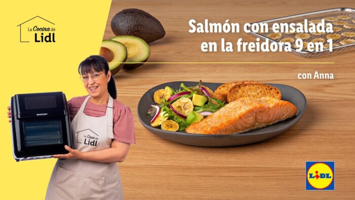 Salmón y ensalada en la freidora 9 en 1🐟 🥗 Recetas de Pescado | Lidl España