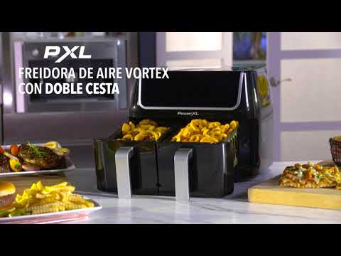 Freidora de aire PowerXL digital doble cesta gran capacidad 9.5L 8 funciones