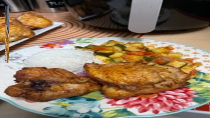 AIR FRYER CHICKEN POLLO EN FREIDORA DE AIRE  #shorts #comohacer #maluluskitchen