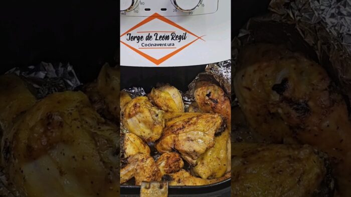 Air Fryer chiken,  pollo al limón pimienta en freidora de aire receta super facil para pollo