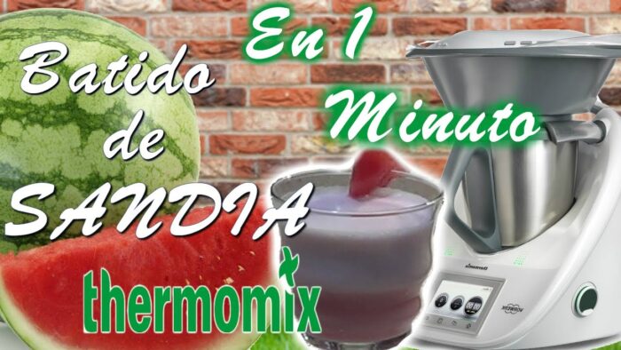 🍉BATIDO de SANDÍA🍉 en 1 minuto🤗 Thermomix, #delicioso😋 BATIDO# rápido de hacer.