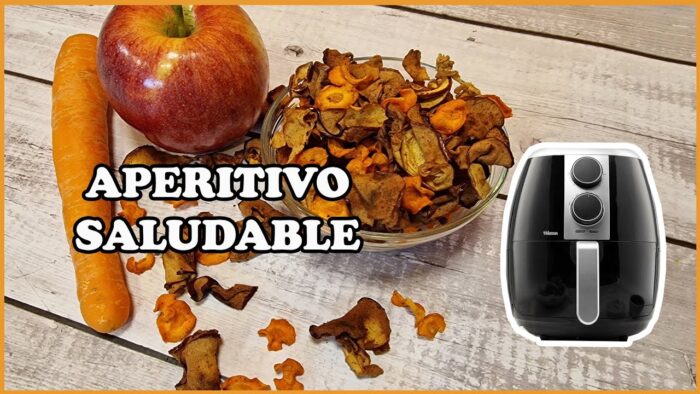 💥CHIPS de MANZANA y ZANAHORIA en freidora de aire😋SNACKS saludables