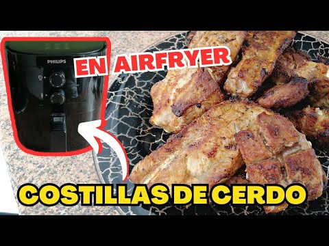 COSTILLAS DE CERDO EN FREIDORA DE AIRE (AIRFRYER) receta FÁCIL #airfryer