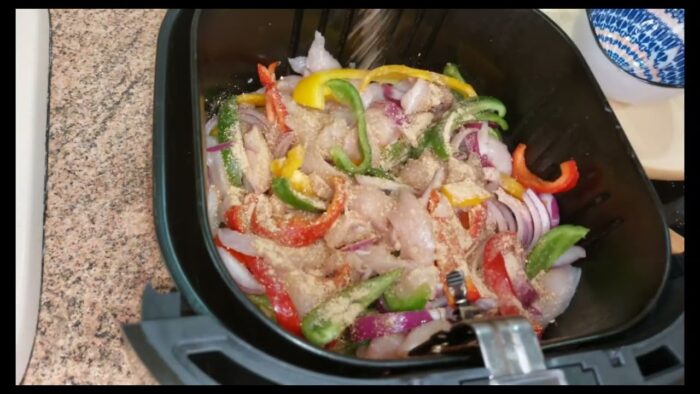 Fajitas en freidora de aire#airflyer#aigostar#pimientos#tortitasdetrigo#cenasfaciles