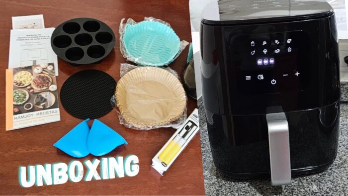 Freidora de aire RAMJOY,  con recetario y accesorios prácticos #unboxing #unboxingramjoy #airfryer