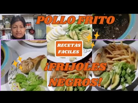 POLLO FRITO_ en freidora de aire✅ Deliciosos / ¡FRIJOLES NEGROS!