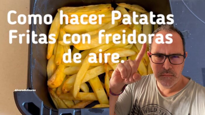 Papas sanas.Patatas fritas 🍟 con freidora de aire.Patatas de corte sanas.Como usar freidora de aire