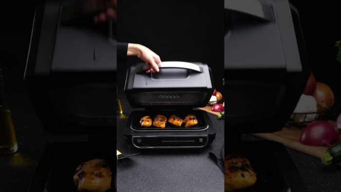 Parrilla eléctrica con freidora de aire 8 en 1 WH