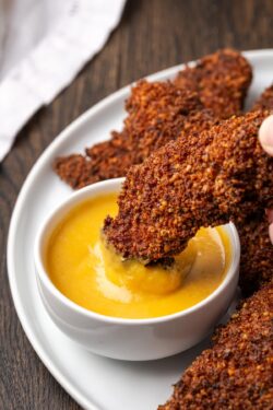 Pecan Crusted Chicken Tenders | Cookies and Cups