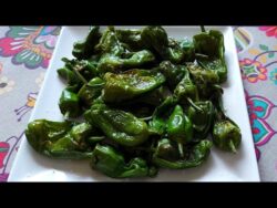 Pimientos de padrón en freidora de aire.