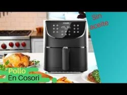Pollo asado entero en freidora de aire cosori.