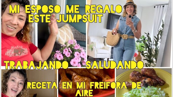 Receta saludable en mi Freidora de Aire  Mi esposo me regalo este Jumpsuit de Shein/ trabajando