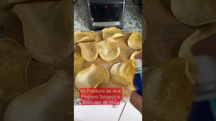 Sin fritura, TOSTADAS O TOTOPOS en freidora de aire, más Saludables y en 5 minutos #shorts #addytip