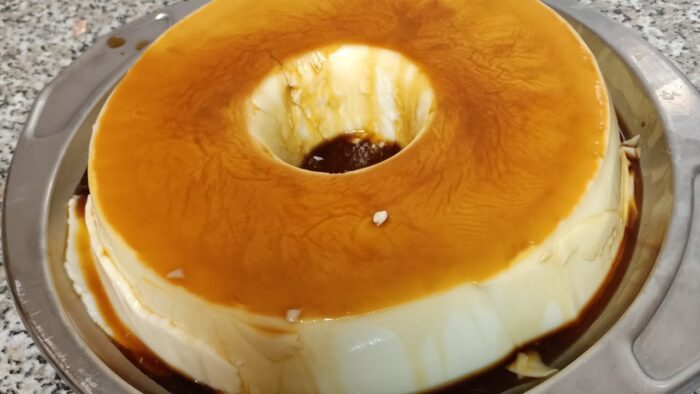 Tarta-flan de queso al caramelo, fácil y rico con Thermomix