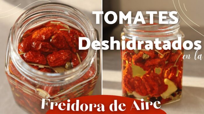 Tomates deshidratados en la freidora de aire