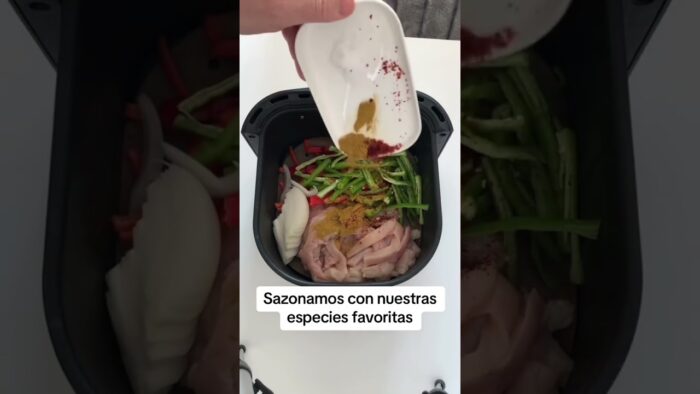 Unas fajitas de pollo en ma freidora de aire 👌 #freidoradeairerecetas #airfryer #recetas