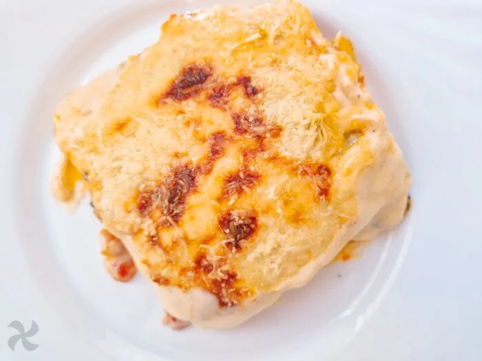 Lasaña de pollo asado y calabacín