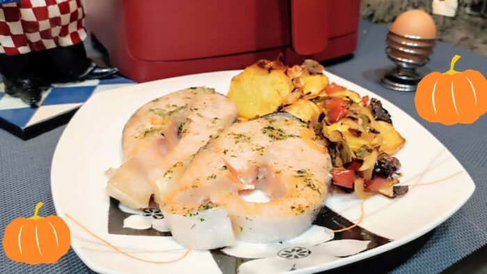 ¡¡¡¡¡FREIDORA DE AIRE!!!!! Salmón con patata panadera hecho en freidora de aire