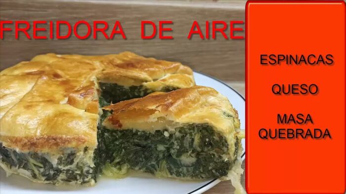 Acelgas o espinacas, queso, huevo, masa quebrada. Freidora de aire. Air fryer. Rico no. Lo siguiente