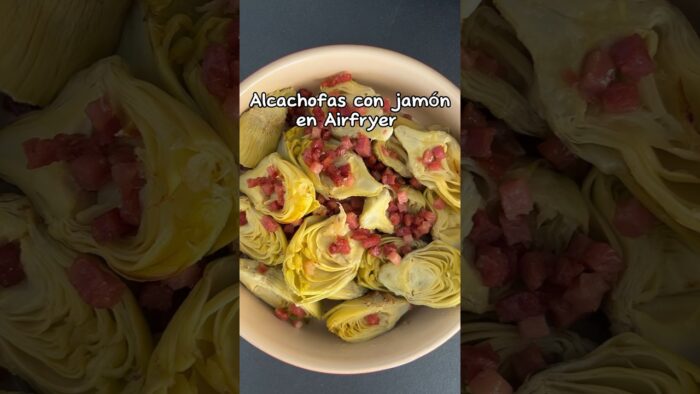 Alcachofas con jamón en freidora de aire