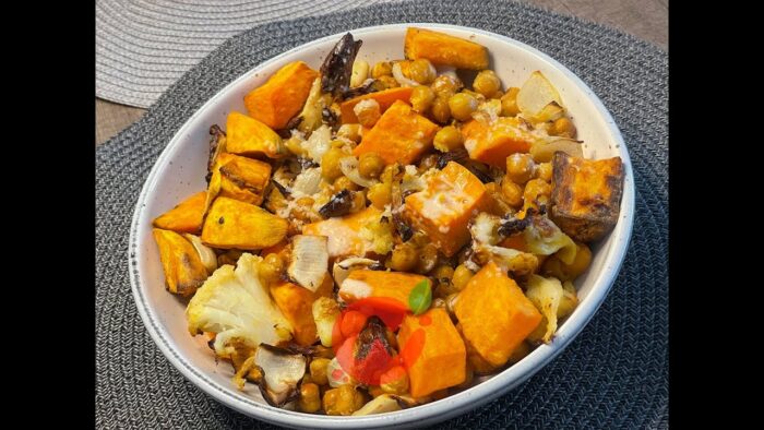 Batata con garbanzos en freidora de aire