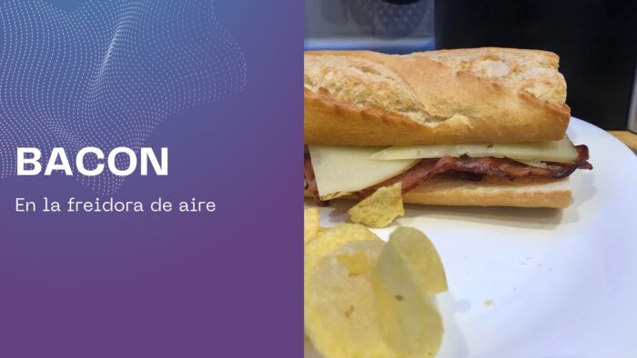 Bocadillo de bacon con queso en la freidora de aire. #airfryer #recetas
