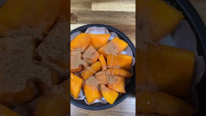 CALABAZA ASADA EN FREIDORA DE AIRE COSORI|Postre rápido y muy saludable👍 #youtubeshorts