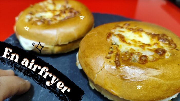 CENA RAPIDA EN FREIDORA DE AIRE. BAGELS RELLENOS 🥯