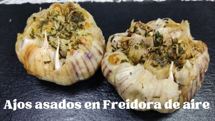 Cómo hacer AJOS ASADOS en FREIDORA DE AIRE ⏩ CREMA de AJOS 😍