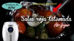Cómo hacer SALSA ROJA tatemada en Freidora de aire #airfryer #salsaroja