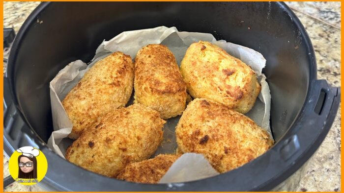 DEDITOS DE YUCA CON JAMON Y QUESO en freidora de aire AIR FRYER 😋👍