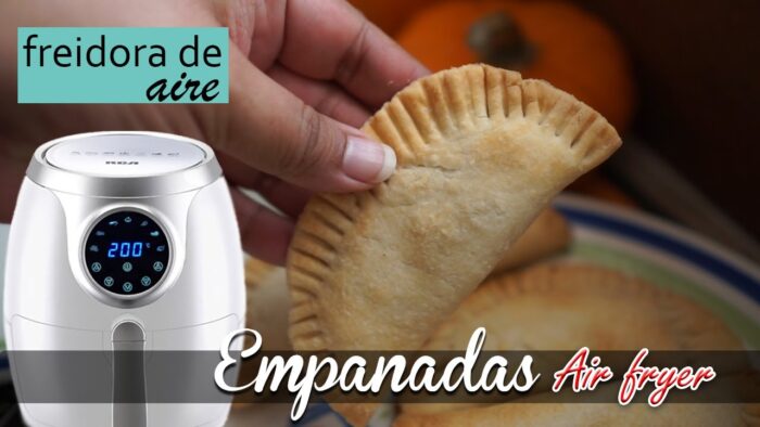 🥟 EMPANADAS de calabaza en la freidora de aire / Masa fácil de 3 INGREDIENTES 😜 Sólo 10 minutos!