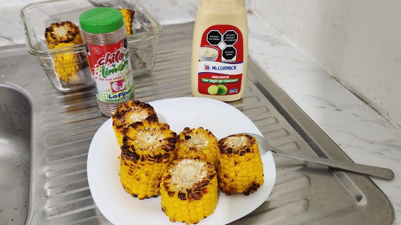 Elotes amarillos asados en freidora de aire recetástico