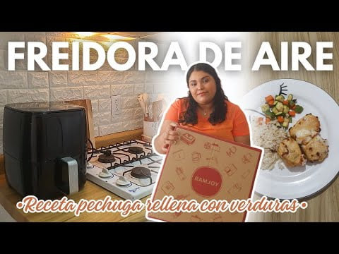 FREIDORA DE AIRE RAMJOY 🤎 + RECETA PECHUGA RELLENA | Gis Cuevas