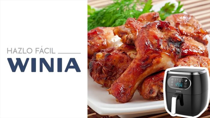 Freidora de aire Winia 7L WAF-70DCB | Alitas en salsa buffalo con camotes fritos