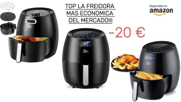 Freidora sin Aceite 6.5L Freidora de Aire Caliente con 8 Programas Pantalla LED Táctil Air Fryer