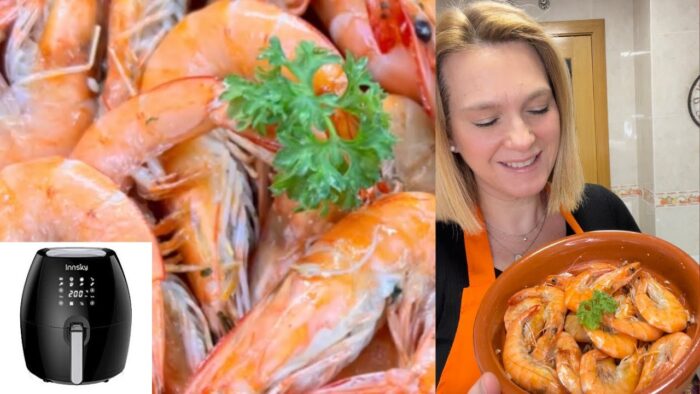 Langostinos al ajillo en la freidora de aire #freidoradeaire #airfryer #recetasenfreidoradeaire