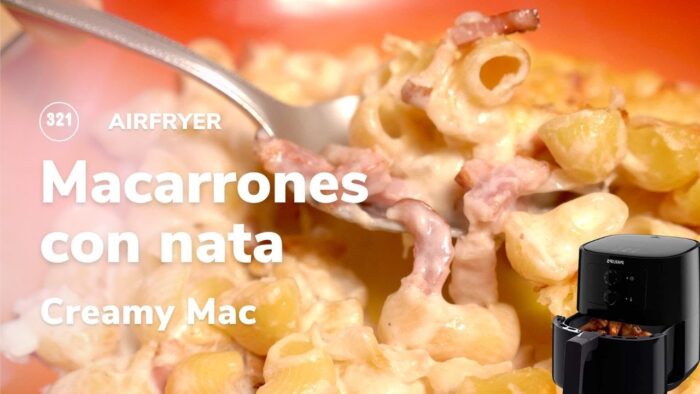 MACARRONES CON NATA Y BACON en #airfryer  🍽. Receta en FREIDORA DE AIRE 🔥💨