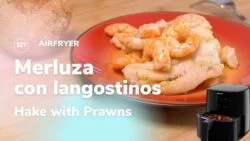 MERLUZA CON LANGOSTINOS en #airfryer 🐟 Receta en FREIDORA DE AIRE 🔥💨