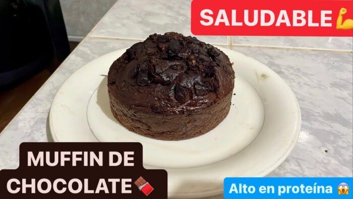 MUFFIN DE CHOCOLATE FIT EN FREIDORA DE AIRE 😋🧁 #airfryer #health #sano #saludable #proteina #dieta