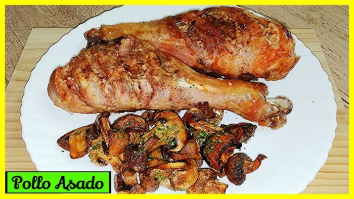 Muslos de Pollo con Champiñones en Freidora de Aire