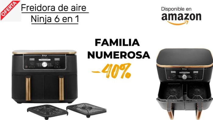 Ninja Foodi MAX Dual Zone Air Fryer, Freidora sin aceite 9.5L 2 cajones –  Pinzas 8 porciones 6 en 1