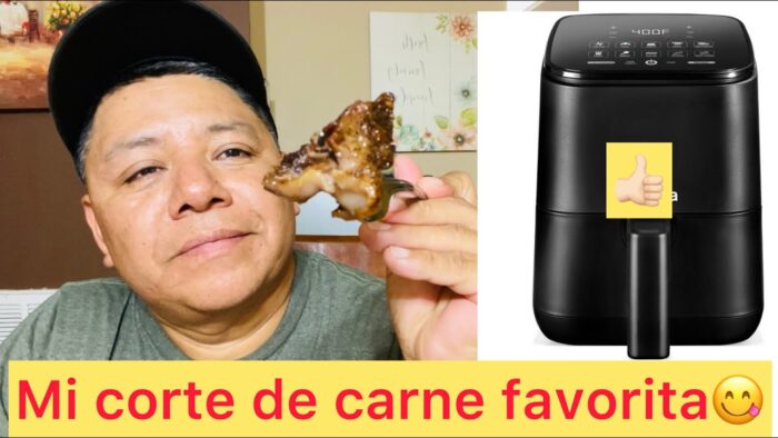 🥩Ojo de costilla en freidora de aire /Rib eye in airfryer😋 #cocinafacil #carne #steak