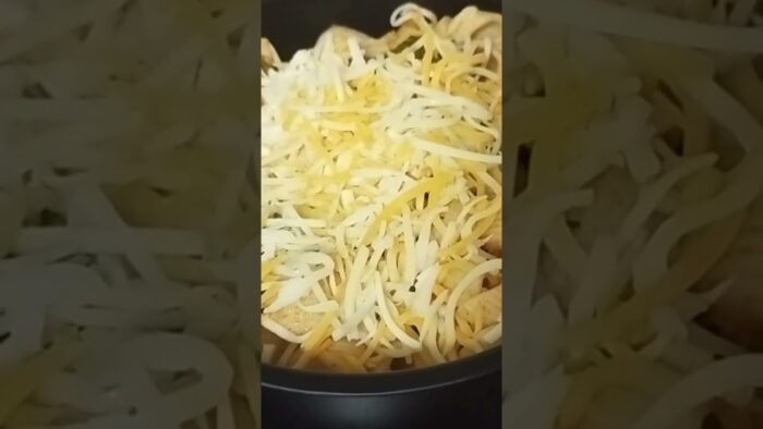 Pasta en freidora de aire #airfryer #freidoradeaire #cocina #cocinafacil #queso #champiñones