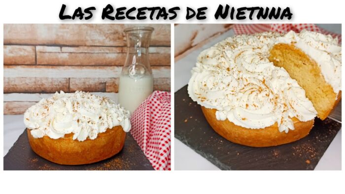 Pastel 3 leches en freidora de aire