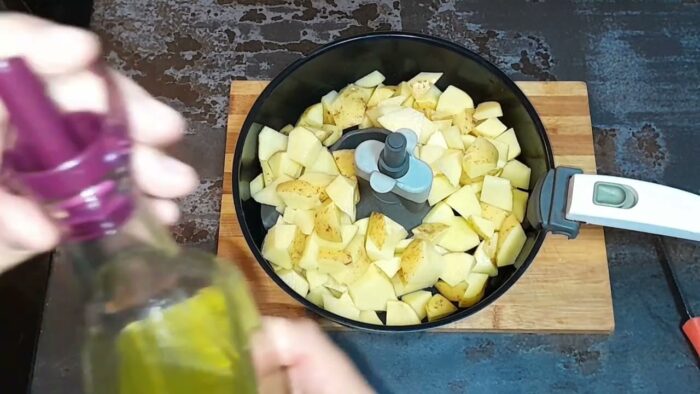 Patatas en freidora de aire
